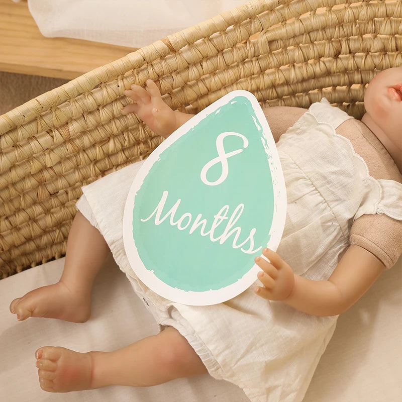 1Set Baby Milestone Cards Month Sticker Baby Memorial Birth Monthly Kids Commemorative Card Photography Props Accessories Gift
